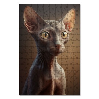 Drevené puzzle Orientálna mačka akvarel