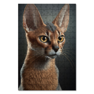 Drevené puzzle Habešská mačka akvarel
