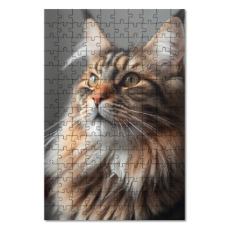 Drevené puzzle Mainská mývalia mačka realistic