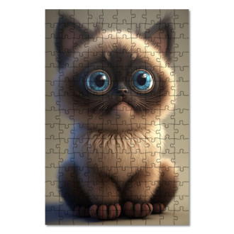 Drevené puzzle Siamská mačka animovaná