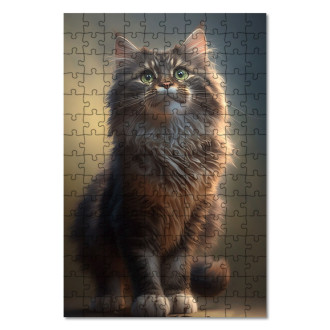 Drevené puzzle Mainská mývalia mačka animovaná