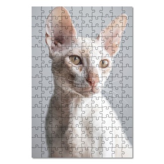Drevené puzzle Cornish Rex mačka realistic
