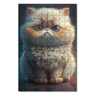 Drevené puzzle Exotická krátkosrstá mačka animovaná