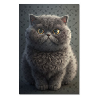 Drevené puzzle Britská krátkosrstá mačka animovaná