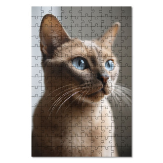 Drevené puzzle Barmská mačka realistic