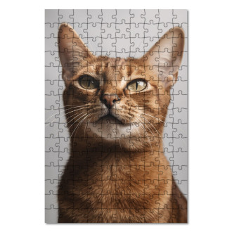 Drevené puzzle Habešská mačka realistic