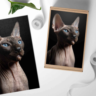 Drevené puzzle Sphynx mačka realistic