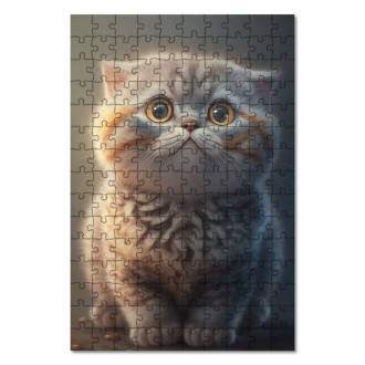 Drevené puzzle Škótska klapúchá mačka animovaná