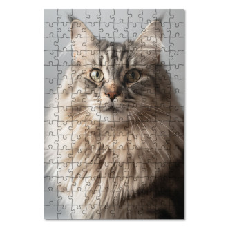 Drevené puzzle Sibírska mačka realistic