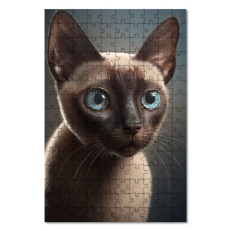Drevené puzzle Tonkinská mačka akvarel