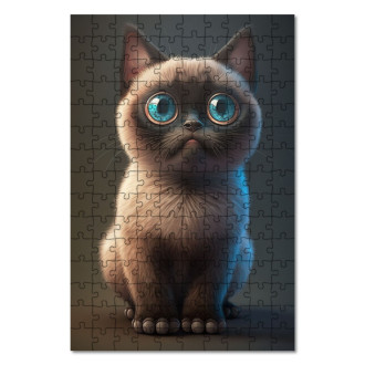 Drevené puzzle Orientálna mačka animovaná