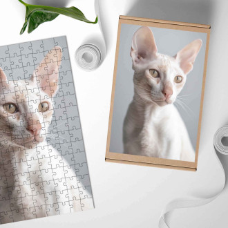 Drevené puzzle Cornish Rex mačka realistic