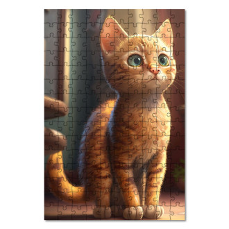 Drevené puzzle Ocicat mačka animovaná