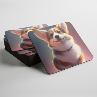 Podtácky Pembroke Welsh Corgi animovaný