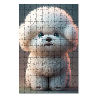 Drevené puzzle Bišónik animovaný
