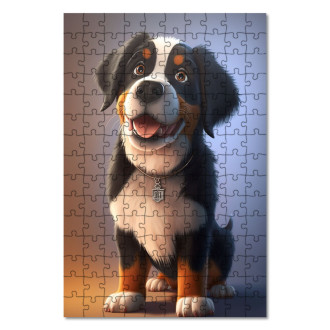 Drevené puzzle Veľký švajčiarsky salašnícky pes animovaný