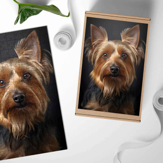 Drevené puzzle Silky Terrier realistic