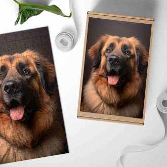 Drevené puzzle Leonberger realistic