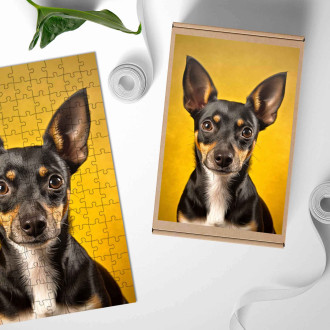 Drevené puzzle Rat Teriér realistic