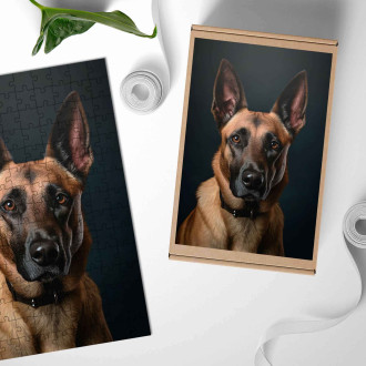 Drevené puzzle Belgický Malinoi realistic