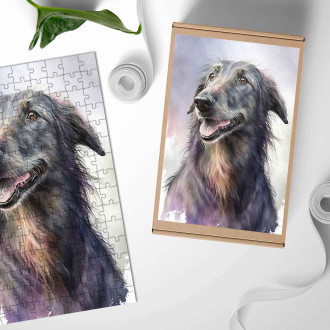 Drevené puzzle Škótsky deerhound akvarel