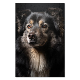 Drevené puzzle Fínsky laponský pes realistic