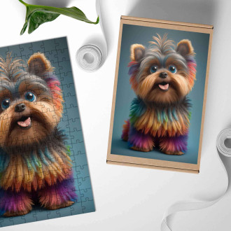 Drevené puzzle Jorkšírský teriér animovaný