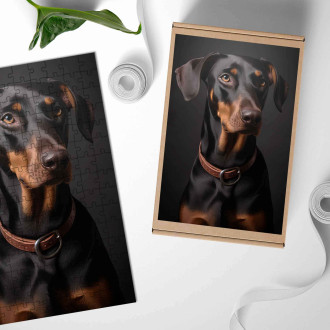 Drevené puzzle Doberman Pinscher realistic