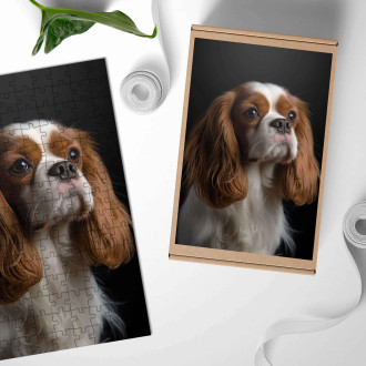 Drevené puzzle Cavalier King Charles Španiel realistic