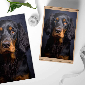 Drevené puzzle Gordon Setter realistic