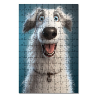 Drevené puzzle Barzoj animovaný
