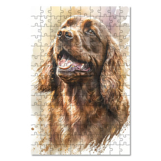 Drevené puzzle Sussex španiel akvarel
