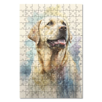 Drevené puzzle Labradorský retriever akvarel