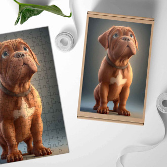 Drevené puzzle Bordeauxská doga animovaný