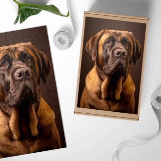 Drevené puzzle Mastiff realistic