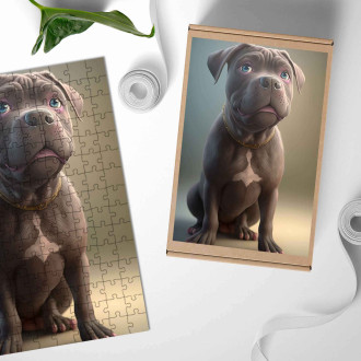 Drevené puzzle Cane Corso animovaný