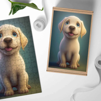 Drevené puzzle Labradorský retriever animovaný