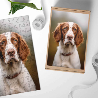 Drevené puzzle Welsh Springer Spaniel realistic