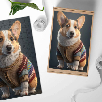 Drevené puzzle Cardigan Welsh Corgi animovaný