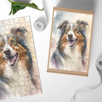 Drevené puzzle Kólia akvarel