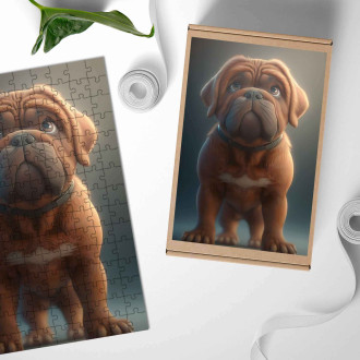 Drevené puzzle Mastiff animovaný