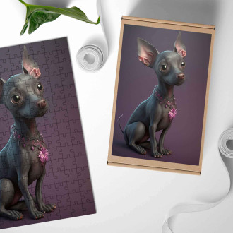 Drevené puzzle Xoloitzcuintli animovaný