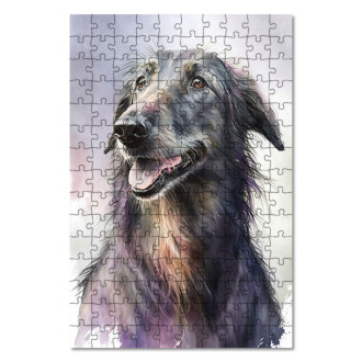 Drevené puzzle Škótsky deerhound akvarel