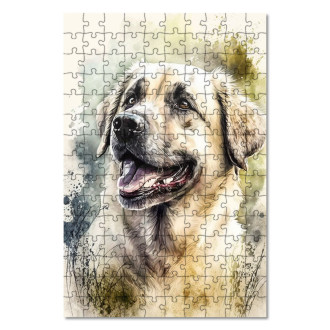Drevené puzzle Anatolský pastiersky pes akvarel