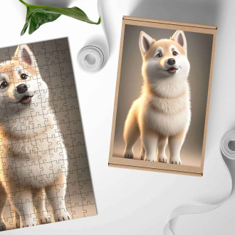 Drevené puzzle Nórsky Buhund animovaný