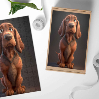 Drevené puzzle Bloodhound animovaný