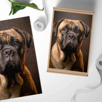 Drevené puzzle Bullmastiff realistic