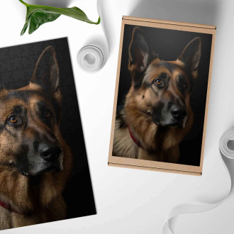 Drevené puzzle Nemecký ovčiak realistic
