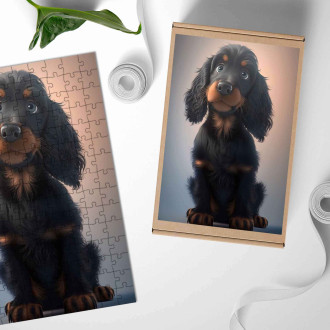 Drevené puzzle Gordon Setter animovaný