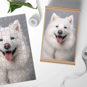 Drevené puzzle Samojed realistic